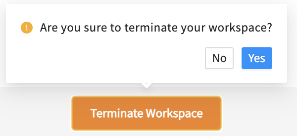 Screenshot for terminating your workspace