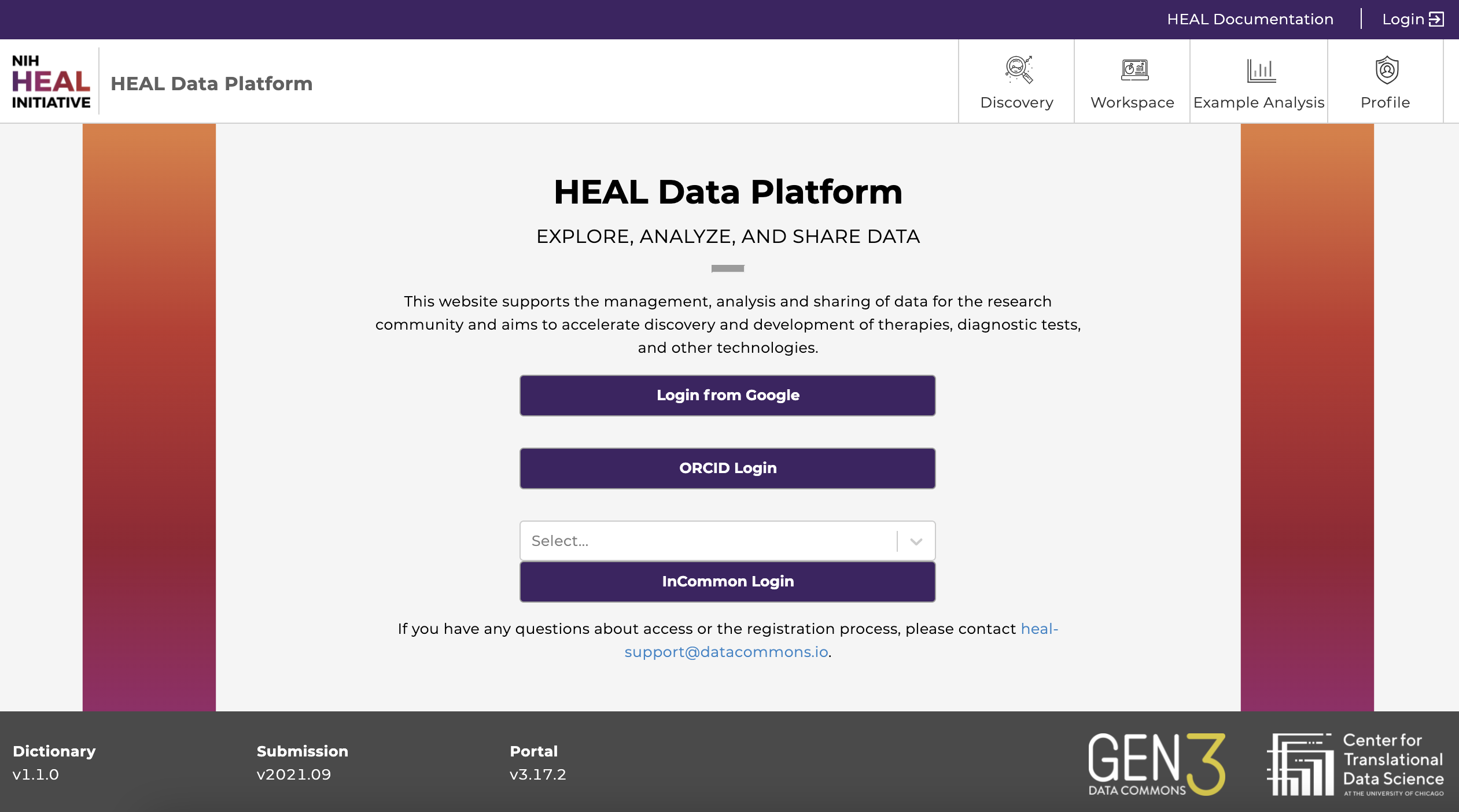 Logging In - HEAL Platform Documentation