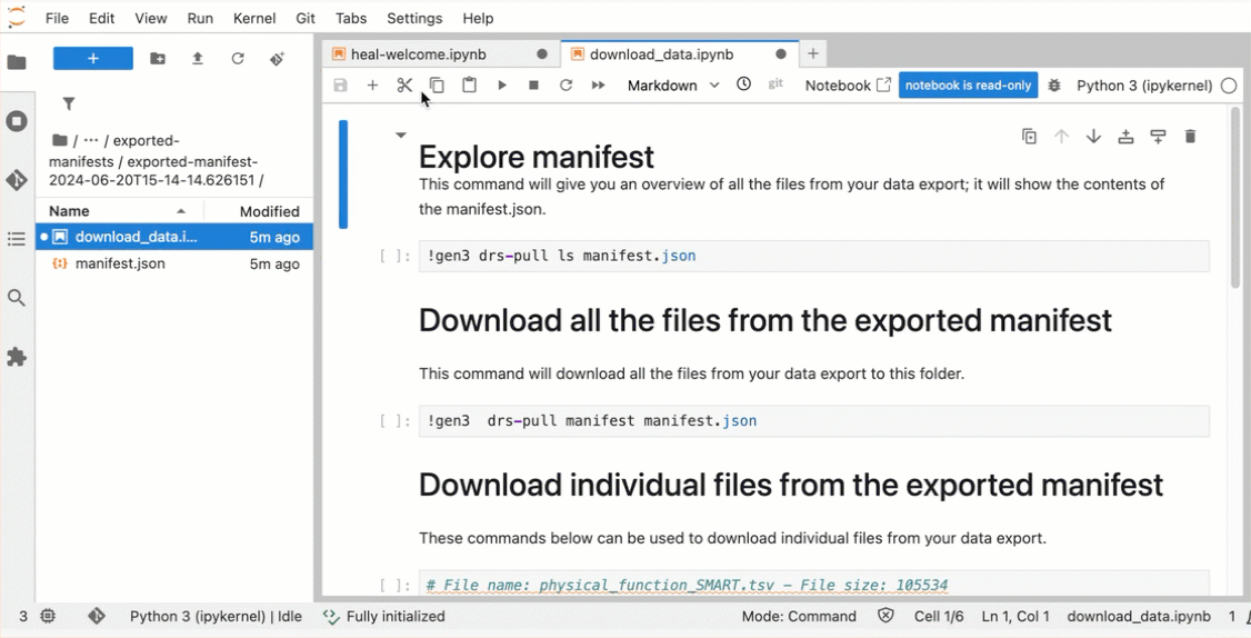 Recording of how to use the data download notebook